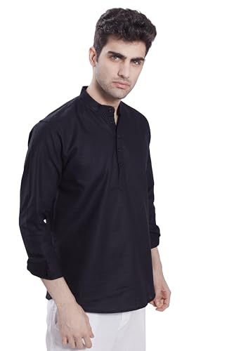 Image of DIVISIVE Men's Slim Fit Full Sleeves Cotton Short Kurta