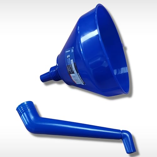 Image of Dunnet Tools Angled Fuel Funnel For Car Motorcycle 160mm Durable Lightweight Plastic Funnel For Car Engine Oil Includes Removable Filter Versatile Funnels For Automotive Use