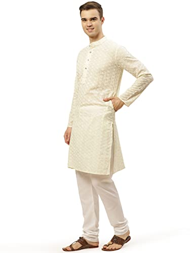 Image of Jompers Men's Embroidered Straight Kurta Pyjama Set.
