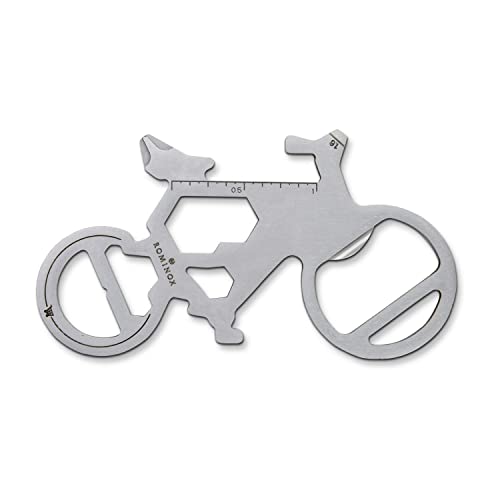 Geschenkartikel: ROMINOX Key Tool Bicycle, 19 Funktionen, Schlüsselanhänger Fahrrad, Mountainbike, Gravel Bike, Edelstahl Multitool, Multifunktionswerkzeug, Kleinigkeit für Adventskalender