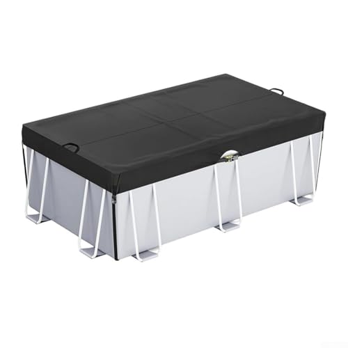 Hosrivae Cubierta rectangular para alberca para verano e invierno, tela Oxford 210D con revestimiento impermeable, resistente a los rayos UV, al polvo, al calor, resistente, para piscinas de 5 x 8
