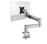 FLEXIBILIDAD ÚNICA: brazo giratorio del monitor con resorte de gas integrado para una alineación especialmente precisa del monitor - la pantalla puede girarse 360°, inclinarse y ajustarse en altura (20-130 mm) - monitores adecuados: VESA 75/100, 21-27" (también curvado), 3-8 kg