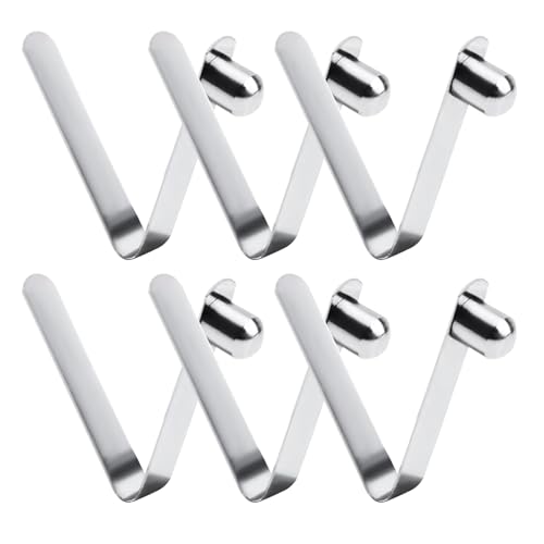 Kayak Paddle Spring Snap Clips, Spinta Scatto Pulsante Tenda Molla Clip, Clip a Molla per Kayak da 8 mm, Morsetti a Molla per Kayak, Clip a Scatto per Palo da Tenda da Campeggio, Argento, 6 Pezzi