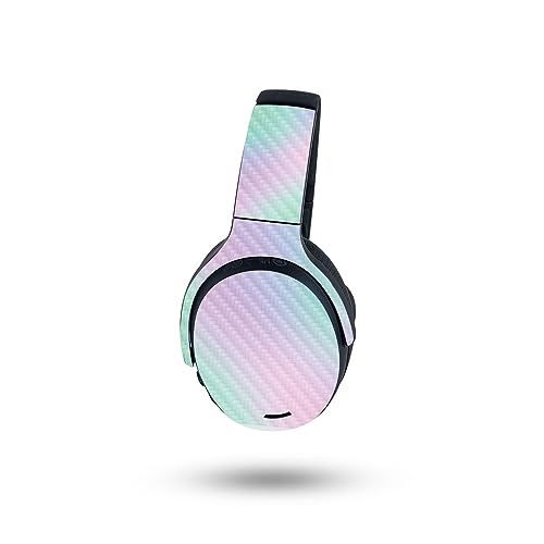 Image of MightySkins Carbon Fiber Skin Compatible with Skullcandy Crusher ANC 2 - Cotton Candy | Protective, Durable Textured Carbon Fiber Finish | Easy to Apply