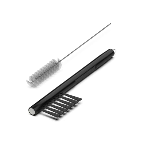 Kit 2 Spazzolini per Pulizia Apparecchi Acustici con Magnete Estrai Pile e Setole in Acciaio/Nylon – Rimuove Cerume e Polvere