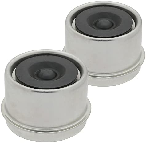 Dust Cap 2" for Trailer Axle Wheel Hub and Bearing Hub with Rubber Plug, Replacement for Boat Trailer, 3500 Lbs Capacity - 2 Pack