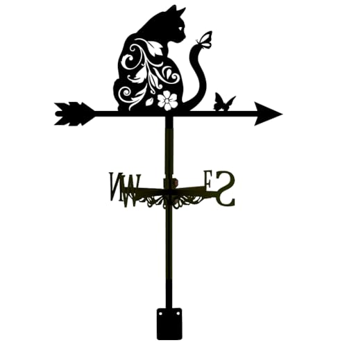 SUPERDANT Wetterhahn Mit Blumen Katzen Und Schmetterlingsmotiv Wetterhahn fürs Dach Gemusterte Katzen Schuppen Wetterfahne Mit Tiermotiv Wetterfahnen Für Bauernhaus Garten Außenbereich Hof Dach SUPERDANT Wetterhahn Mit Blumen Katzen Und Schmetterlingsmotiv Wetterhahn fürs Dach Gemusterte Katzen Schuppen Wetterfahne Mit Tiermotiv Wetterfahnen Für Bauernhaus Garten Außenbereich Hof Dach