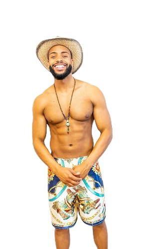 Short en soie pour homme au motif baroque, idéal pour vos moments de détente estivaux
