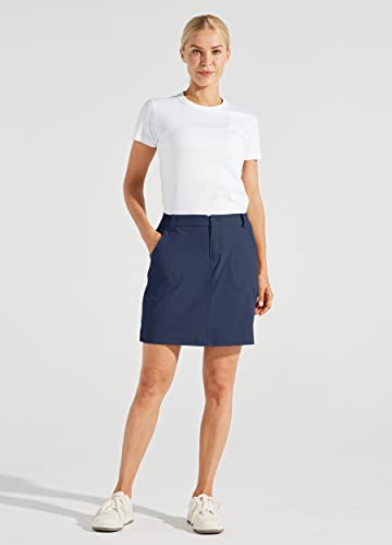 Willit Women's Skorts Golf Casual Skort Skirts UPF 50+ Quick Dry Zip Pockets Outdoor Hiking Navy Blue XXL