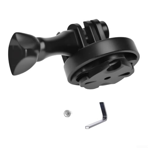 Adaptador multifunción para bicicleta con cabezal giratorio y liberación rápida para cámaras de acción, dispositivos GPS y luces delanteras, color negro
