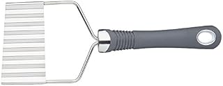 KitchenCraft KCSGCH Professional Crinkle Potato Chip Cutter with Soft-Grip Handle, 21.5 cm (8.5"), Silver/Grey