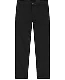 Nautica Big Boys' Uniform Flat Front Pant, Black, Large/16