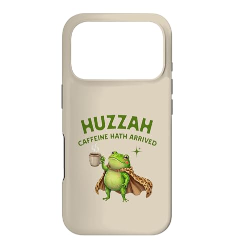 Huzzah Caffeine Hath Arrived Frog Coffee �A�C���j�b�N�t�@���^�W�[T�V���c �X�}�z�P�[�X iPhone 17 Pro �p