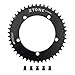 DJC Stone 130 BCD Chainring Fixed Gear Track Bike Fixie Round 42T 46T 48T 50T 52t 54 58t 60t Tooth Chainwheel 130bcd 1/2 * 1/8 Chain (52T)