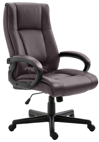 CLP Silla de Oficina ergonómica con Ruedas y regulación de Altura, Silla de dirección Regulable en Altura, Silla giratoria Sparta, Color:marrón