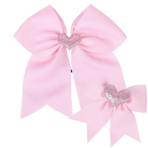 2 Pieces Valentine's Day Bows Decoration Large Bow Red and White Heart Printed Bow for Valentine's Day Home Party Holiday Indoor Outdoor Basket Ornaments Decorating (Fresh Style) (Pink.)