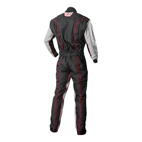 K1 RaceGear Driving Suit, GK2, 1-Piece, Single Layer, Nylon, Boot Cut, Black/Red, Large/X-Large, Each - Thumbnail 2