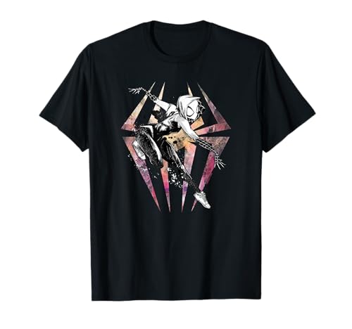 Camiseta de Gwen de Spider-Man Across The Spider-Verse prenda de manga corta negra