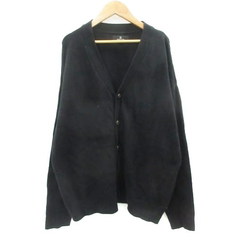 モノマート MONO-MART カーディガン ミドル丈 Vネック S ブラック 黒 YM6 メンズ