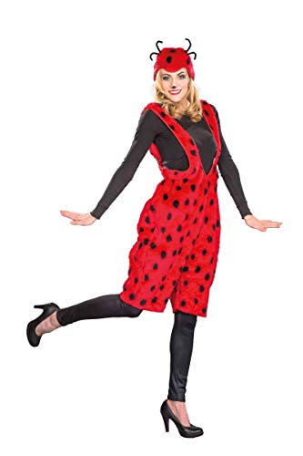 Preisvergleich Produktbild Generique Marienkäfer-Kostüm für Damen Latzhose Plüsch XL