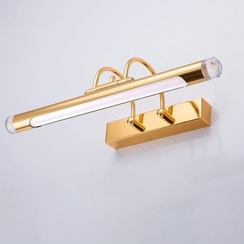 Lámpara de espejo LED for baño, moderna lámpara frontal for espejo, luces de pared de metal dorado for tocador, apliques giratorios,lámpara de techo de cristal