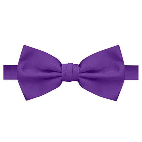 Image of Jacob Alexander Men's Pretied Banded Adjustable Solid Color Bowtie
