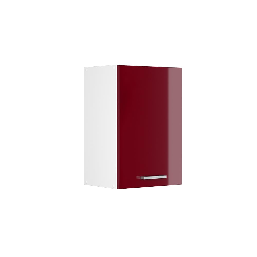 Vicco Wall cabinet Raul, Red high gloss, 40 cm, for flexible combination within modular kitchen systems