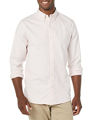 Amazon Essentials Men's Oxford Shirt, Slim-Fit Stretch, Long-Sleeve, Button Up, Pale Pink, X-Large - image 5