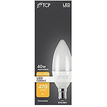 Confezione da 6 lampadine a candela dimmerabili da...