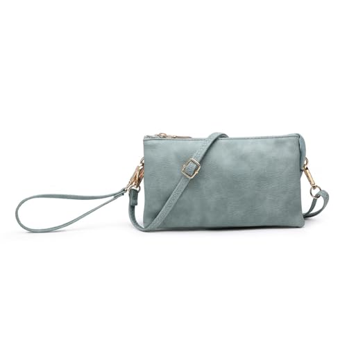 Image of JEN & CO. Riley Crossbody Bags for Women Vegan Leather Wristlet Clutch Wallet Purses Handbags with 2 Straps