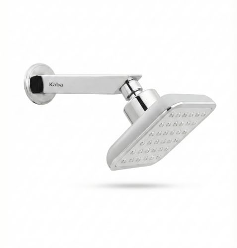 Image of KABA by ACQUASO 4x4 inch Inch Overhead Shower | High Pressure Rain Spa System For Luxury Bathroom | ABS Rainfall Showerhead Easy Install with 9 inch Steel ARM (LIBRA)