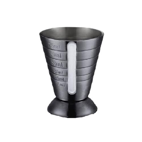 15-25-30-50-60-75ml 透明ジガー計量カップ ツール バーメジャー カクテルジガー(Black)