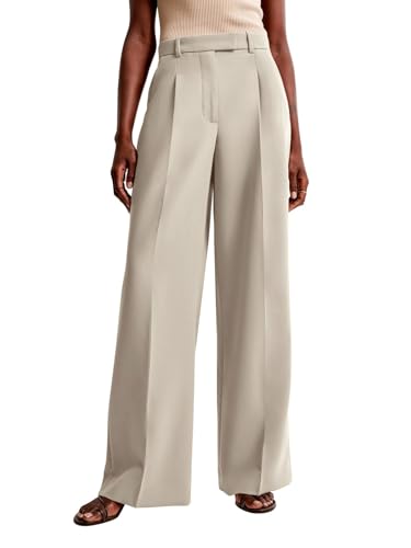 Image of NIMIN Women Wide Leg Pants High Waisted Business Casual Work Trousers Dressy Pants with Pockets
