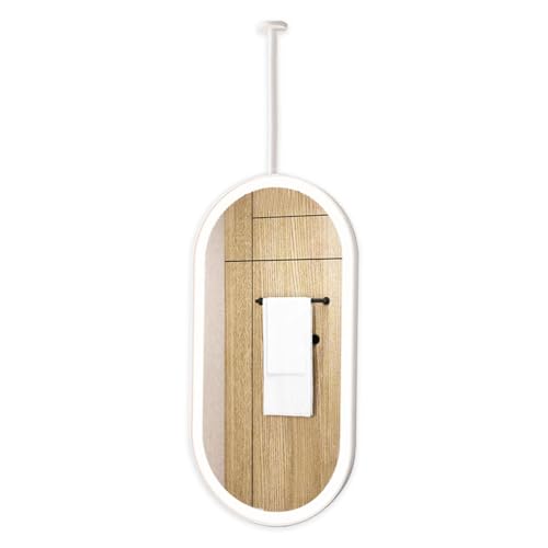 Espejo de pared ovalado LED blanco de 50 cm x 60 cm para decoración moderna 2