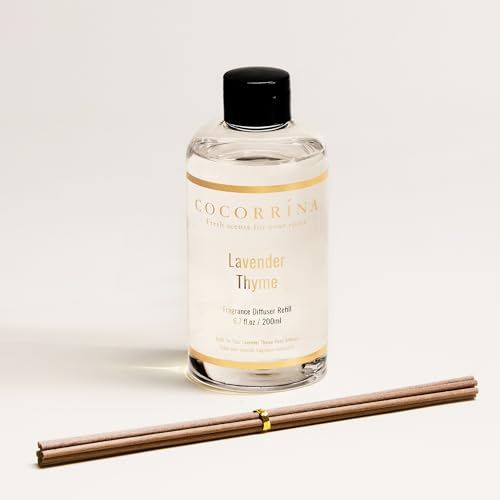 Image of COCORRINA Refill- Lavender Thyme 6.7 Fl.oz Reed Diffuser Refill with 8 Sticks