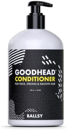 Ballsy Goodhead Conditioner, For Thick, Strong and Smooth Hair, with Tea Tree, Argan, HIbiscus and Olive Oil, 16 Fl oz