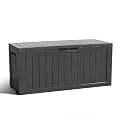 ASKPASS 130 Gallon Resin Deck Box, Outdoor Storage Box, Waterproof UV Resistant?Weatherproof Organizer for Patio Furniture Cushions, Pool Accessories, Garden Tools, Indoor & Outdoor Use, Black