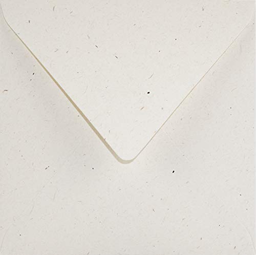 Sobres Cuadrados Tabaco K4 - 25 Uds 155x155 Mm Papel Flora 130g, Solapa Pico, Para Invitaciones Boda