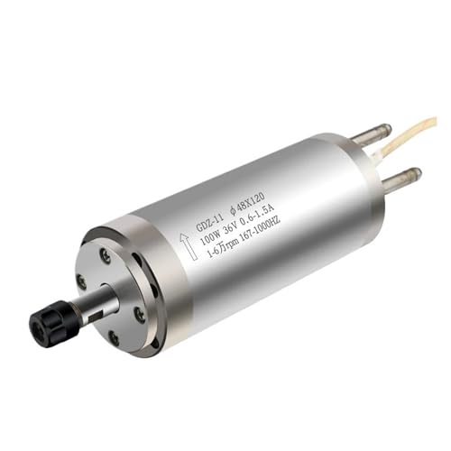 WAAZVXS GDZ-11 100W Spindle Motor 0.1kw 60000rpm Circuit Board Perforated Water-Cooled Self-Cooling Spindle 48mm for CNC Router(Self-Cooling)