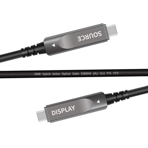 SkyeySnail 39ft/12m Full Function USB C Fiber Optic Cable, 10Gbps PD 60W Charging USB 3.2 C, Support 2-Lane DP1.4 and 8K 4K@60Hz Audio Video Output for VR, TV, Laptop