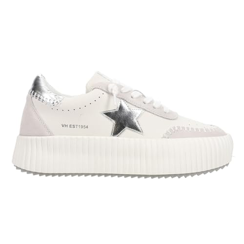 VINTAGE HAVANA Womens Blaze Metallic Platform Sneakers Shoes Casual - White - Size 8.5 B
