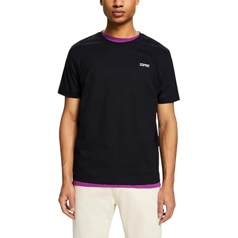 ESPRIT Men's Black Graphic T-Shirt Cover