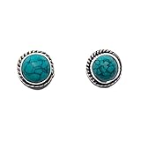 CIERRE: PRESION PENDIENTES BOTON CON PIEDRAS PRECIOSAS EN PLATA DE LEY (TURQUESA)