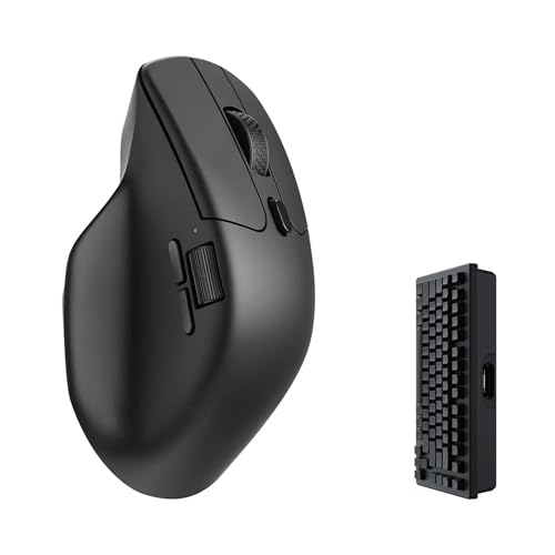 Image of Keychron M6 Wireless Gaming Optical Mouse, 4000Hz Tri-Mode 2.4 GHz /Bluetooth 5.1 /Wired, PixArt 3395 Sensor, 26000 DPI, Ergonomic Lightweight Programmable Macro Button for Windows PC /Mac - Black