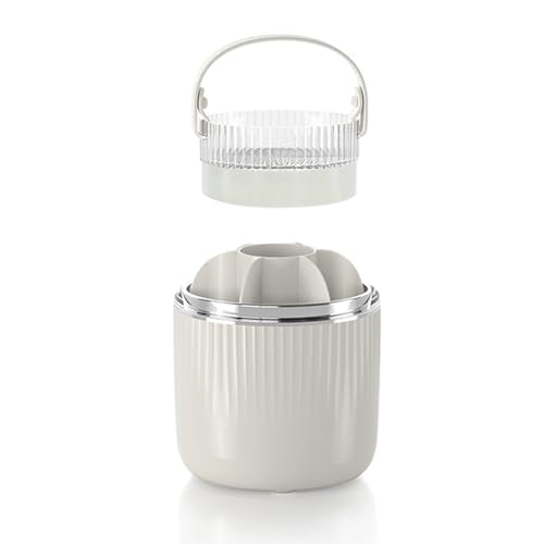 Rebex Makeup Brush Holder Organizer Cleaning Set,360° Rotating and Easy upside down Drying,for Cosmetics,Facial Brush,Art Supply, Bathroom Vanity Desktop Organizer.(White)