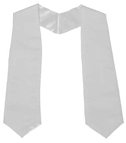 GraduationMall Unisex Adult Plain Graduation Stole White