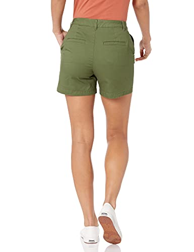 Amazon Essentials Women's Mid-Rise Slim-Fit 5" Inseam Khaki Shorts, (Available in Straight and Curvy Fits), Olive, 16 - image 2