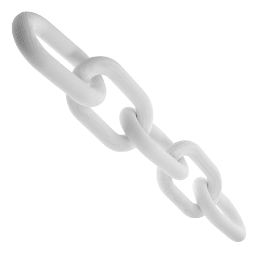 DOITOOL Decorazione a Catena in Legno Bianca Nodo a Cinque Anelli, Ornamento Artigianale per Tavolino da Caffè e Soggiorno, Decorazione Murale per Casa, Feste e Ambienti Interni