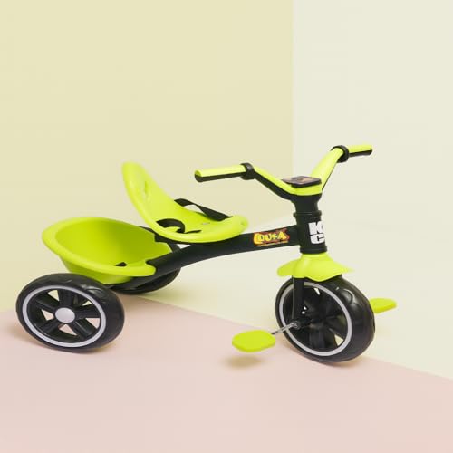 Image of Luusa KICK TRICYCLES for Kids | Kids Tricycle with Adjustable Seat Belt and Safety Features | Durable Frame | Suitable for Ages 1-5 Years | Multiple Colors Made in India (Green)