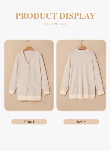 Eytino Womens Plus Size Cardigans Casual Long Sleeve Waffle Knit Front Button Tops(1X-5X)4